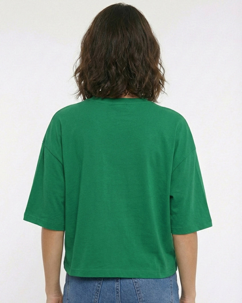 Stay – Cropped Oversized Graphic Tee