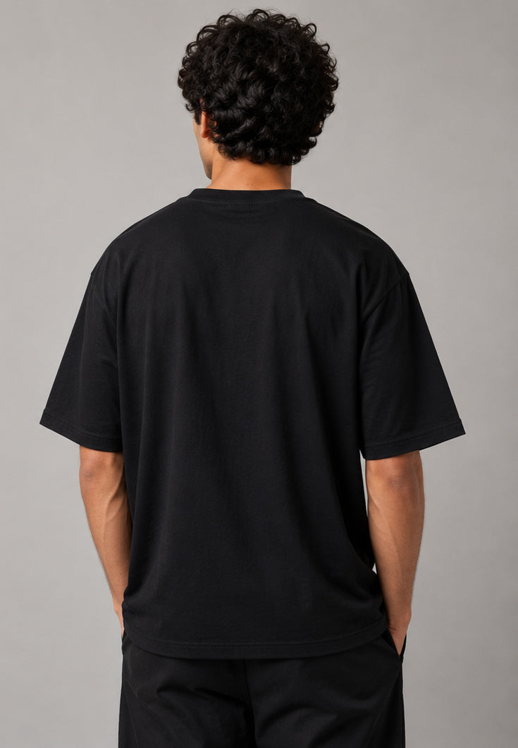 Born To Chill Forced To Work Oversized Black T-Shirt | 240 GSM Heavyweight