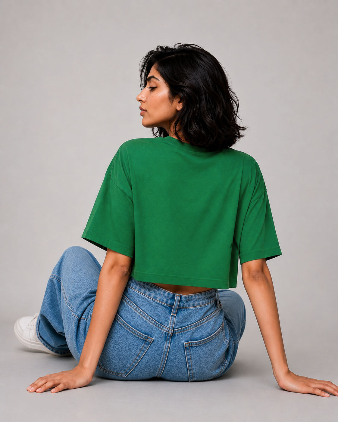 Think Outside The Box Cropped Oversized T-Shirt – 240 GSM Premium Cotton