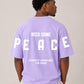 Blik “Peace Mode On” Oversized T-Shirt – Lavender | 240 GSM Heavyweight Cotton