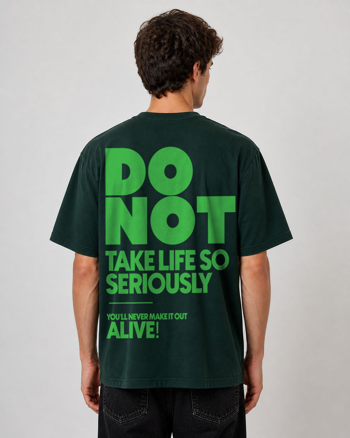 Nothing Permanent – Forest Green Relaxed Fit T-Shirt