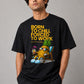 Born To Chill Forced To Work Oversized Black T-Shirt | 240 GSM Heavyweight