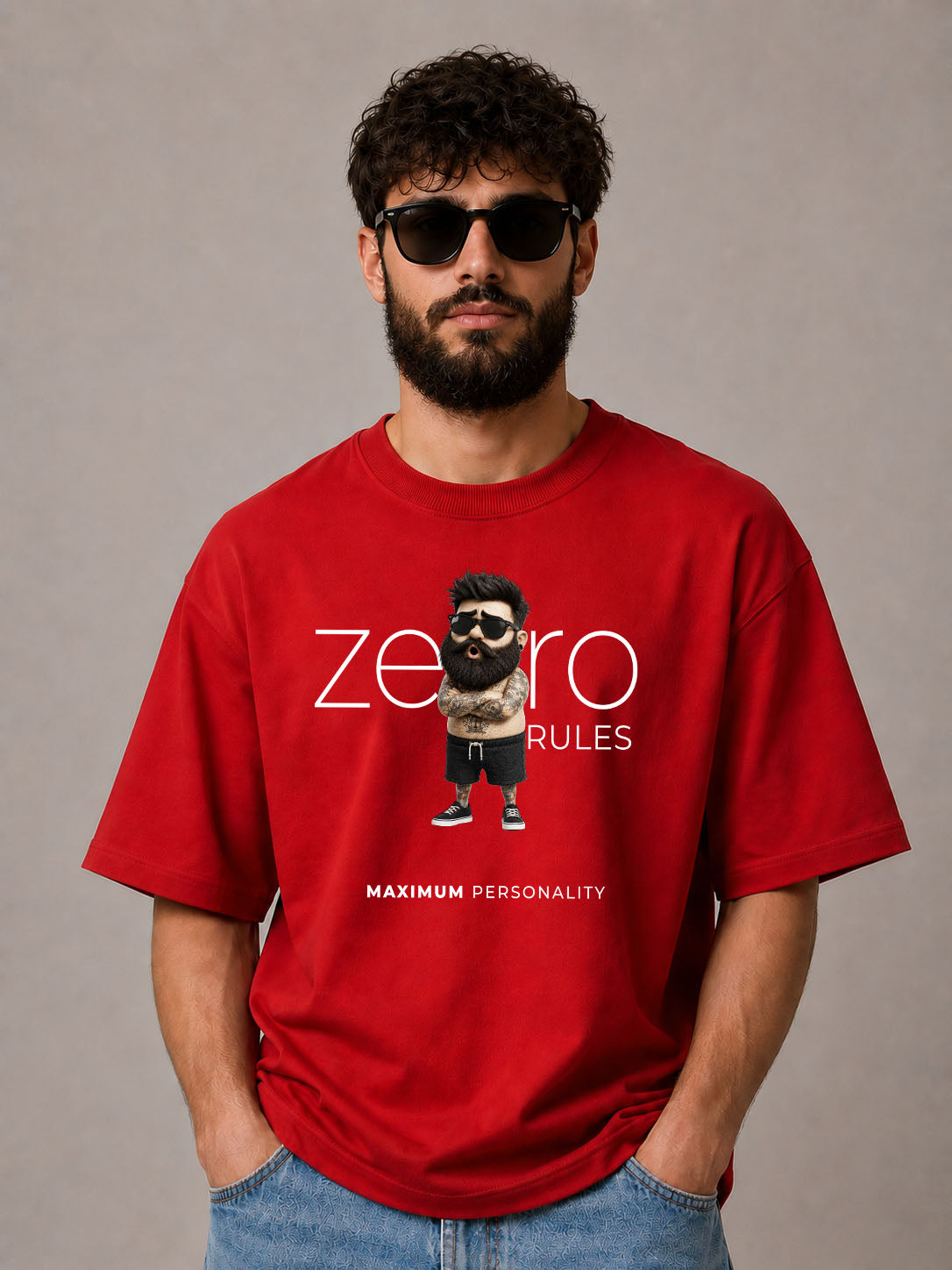 Zero Rules Oversized Heavyweight T-Shirt – 240 GSM Premium Cotton Tee for Men