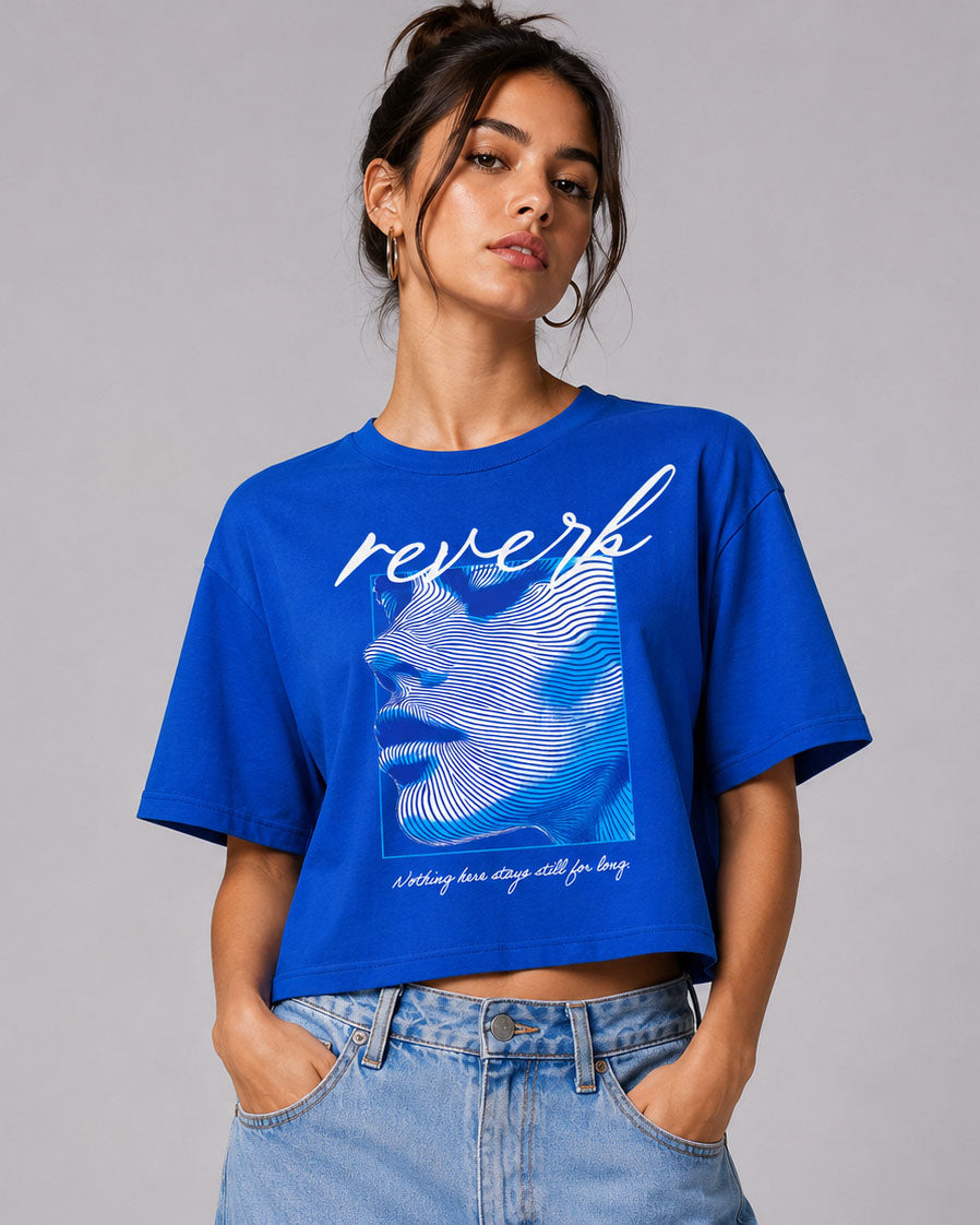 Reverb Boxy Crop Tee – Electric Blue