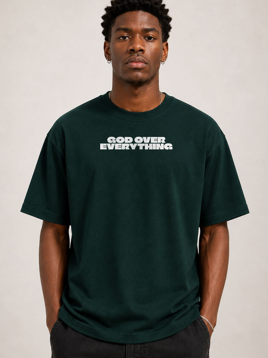 God Sees Everything Relaxed Fit T-Shirt – Forest Green | Blik