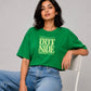 Think Outside The Box Cropped Oversized T-Shirt – 240 GSM Premium Cotton