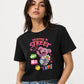 Sesame Street Graphic cropped Tee – Black | 240 GSM Premium Cotton Oversized Fit