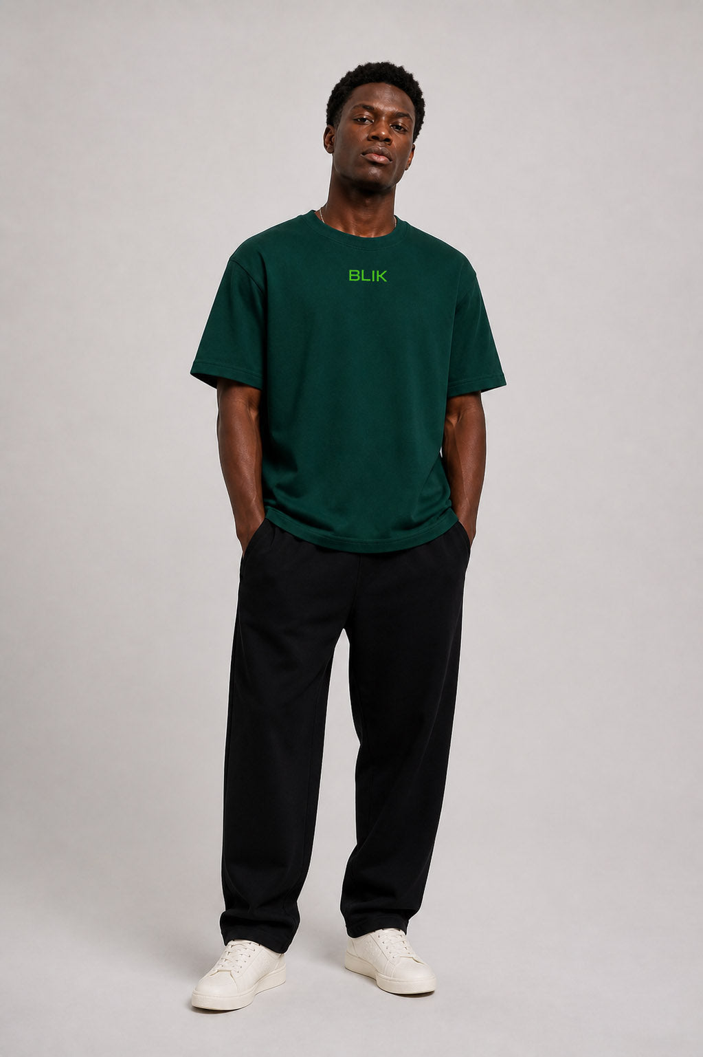 BLIK “Attitude > Problems” Oversized T-Shirt – Deep Green