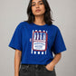 Blue Boxy Crop T-Shirt for Women