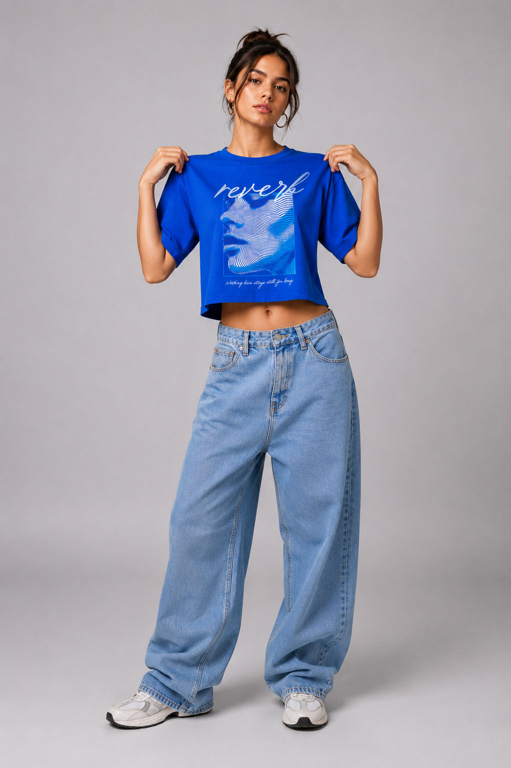 Reverb Boxy Crop Tee – Electric Blue