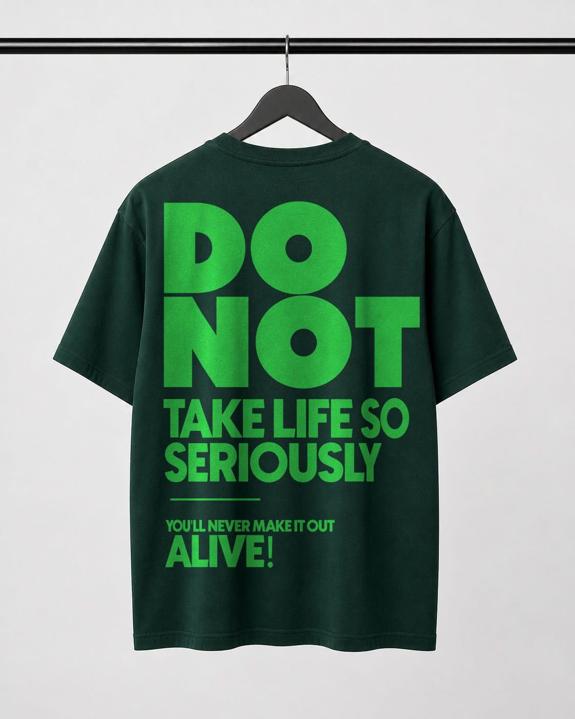 Nothing Permanent – Forest Green Relaxed Fit T-Shirt