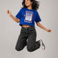 Blue Boxy Crop T-Shirt for Women