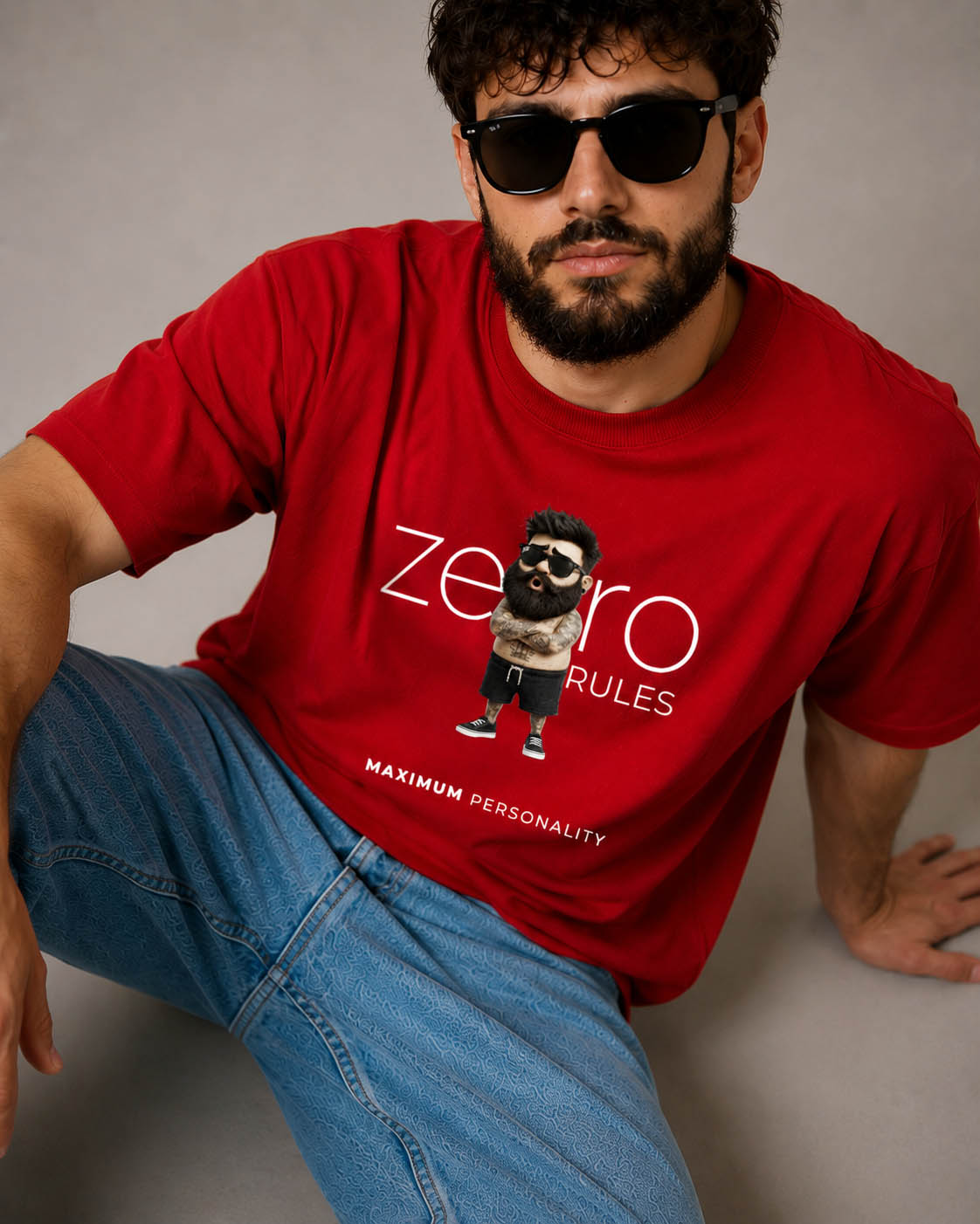Zero Rules Oversized Heavyweight T-Shirt – 240 GSM Premium Cotton Tee for Men