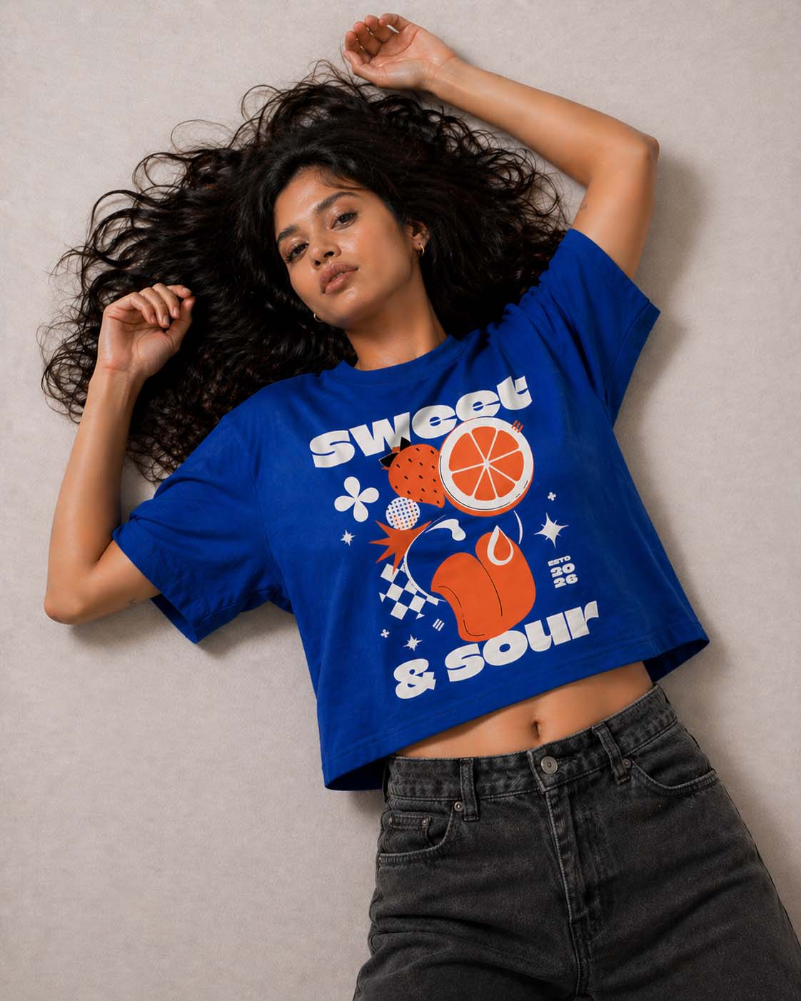 Sweet & Sour Graphic Blue Boxy Fit Tee | Blik