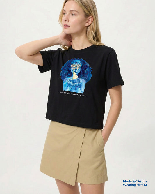 Quiet Voyage – Cropped Graphic Tee