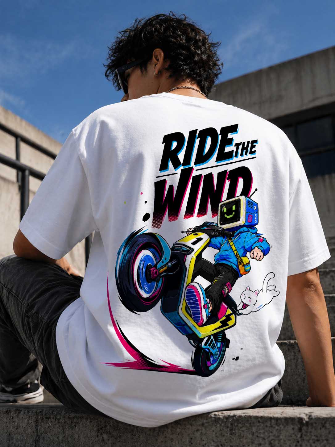 Title: Ride The Wind Relaxed Fit T-Shirt – White