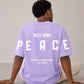 Blik “Peace Mode On” Oversized T-Shirt – Lavender | 240 GSM Heavyweight Cotton
