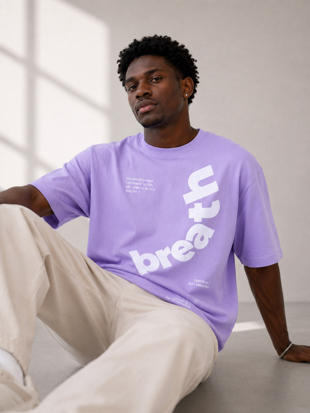 Blik “Breath” Oversized T-Shirt – Lavender | 240 GSM Heavyweight Cotton | Boxy Fit