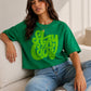 Stay Cool Oversized Cropped T-Shirt – Bright Green