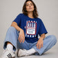Blue Boxy Crop T-Shirt for Women