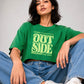 Think Outside The Box Cropped Oversized T-Shirt – 240 GSM Premium Cotton