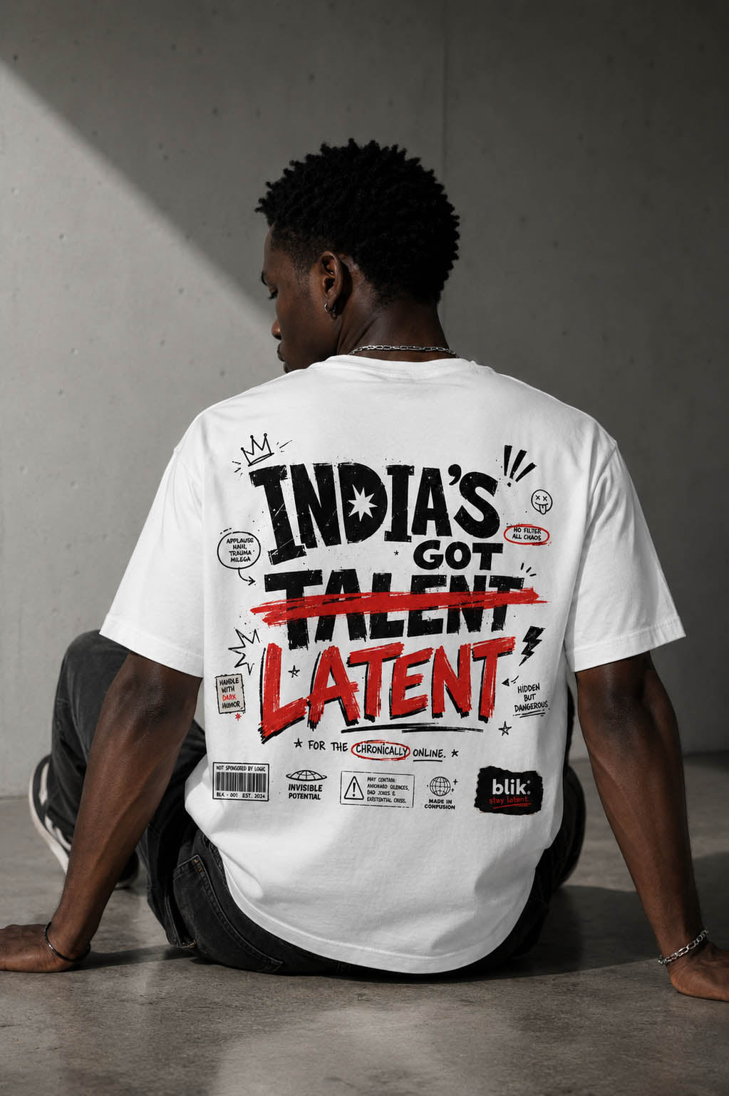 Blik “Latent” Relaxed Fit T-Shirt – White | 240 GSM Premium Cotton
