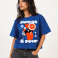 Sweet & Sour Graphic Blue Boxy Fit Tee | Blik