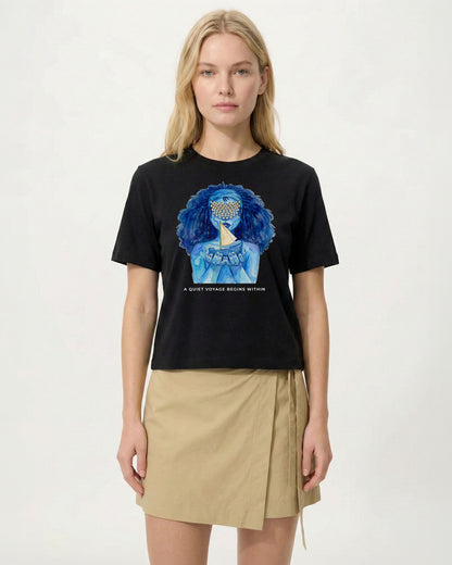 Quiet Voyage – Cropped Graphic Tee