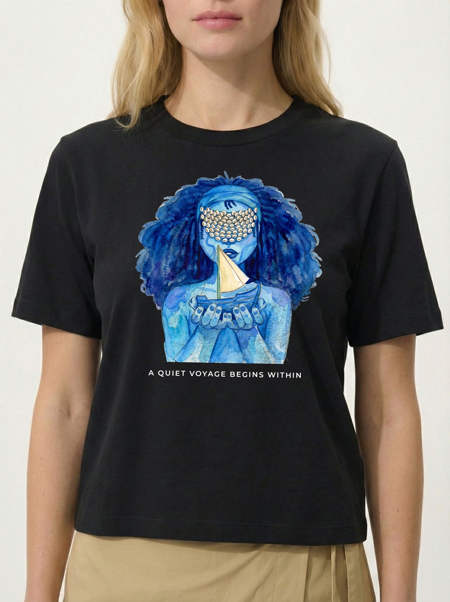 Quiet Voyage – Cropped Graphic Tee