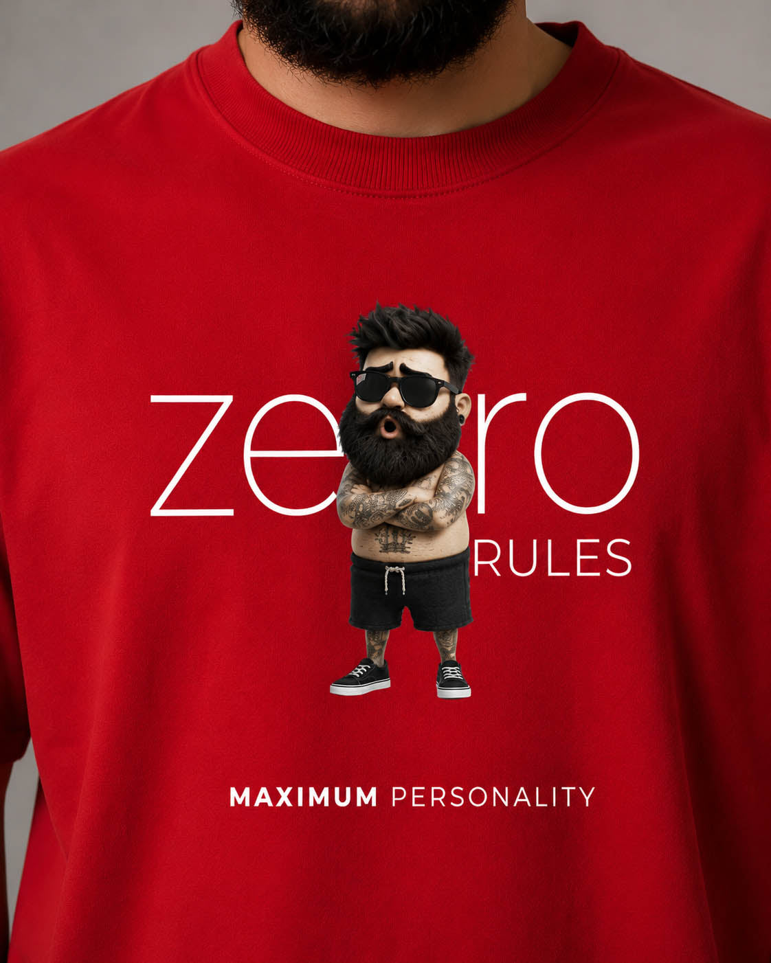 Zero Rules Oversized Heavyweight T-Shirt – 240 GSM Premium Cotton Tee for Men