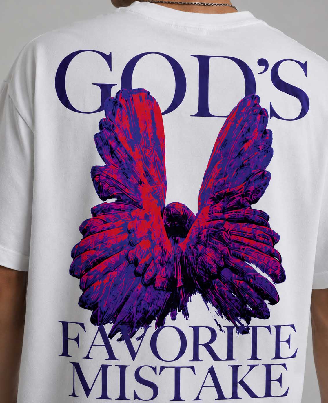 Blik “God’s Favorite Mistake” T-Shirt – White | 240 GSM Relaxed Fit