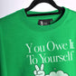 Blik “You Owe It To Yourself” 240 GSM Premium Oversized Crop Tee – Emerald Green